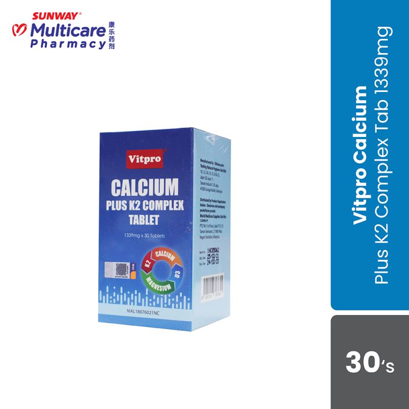 Vitpro Calcium Plus K2 Complex Tab 30's