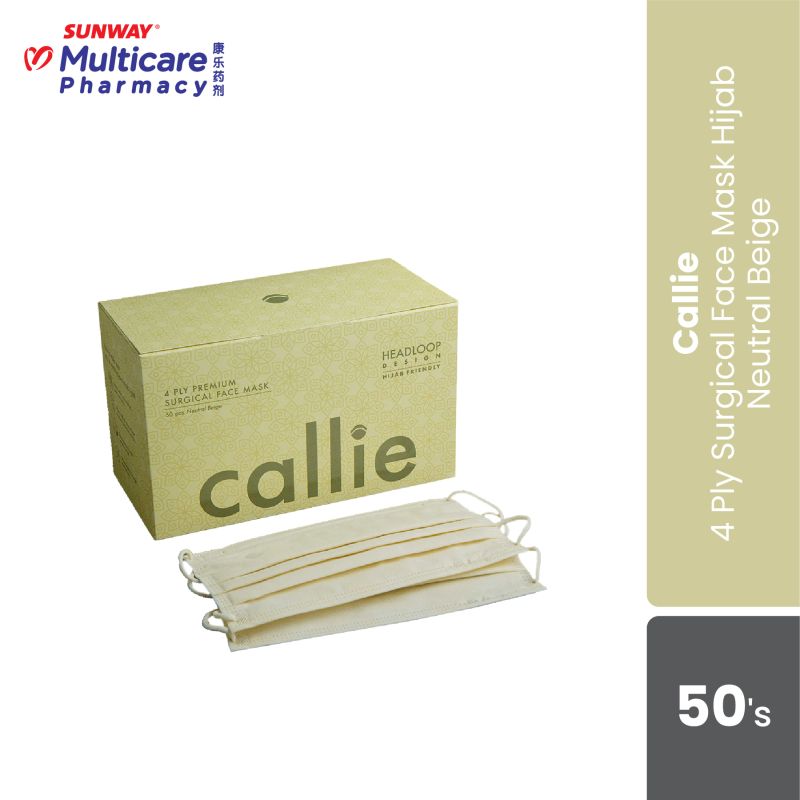 Callie 4 Ply Surgical Face Mask Hijab Neutral Beige 50's