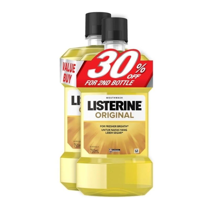 Listerine Mouthwash Original 750ml Twin Pack