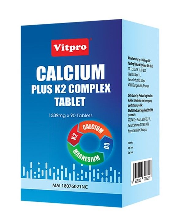 Vitpro Calcium Plus K2 Complex Tab 1339Mg 90'S